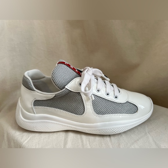 Prada America's Cup Patent in White/Silver IT 38 / US 8 - Picture 7 of 13